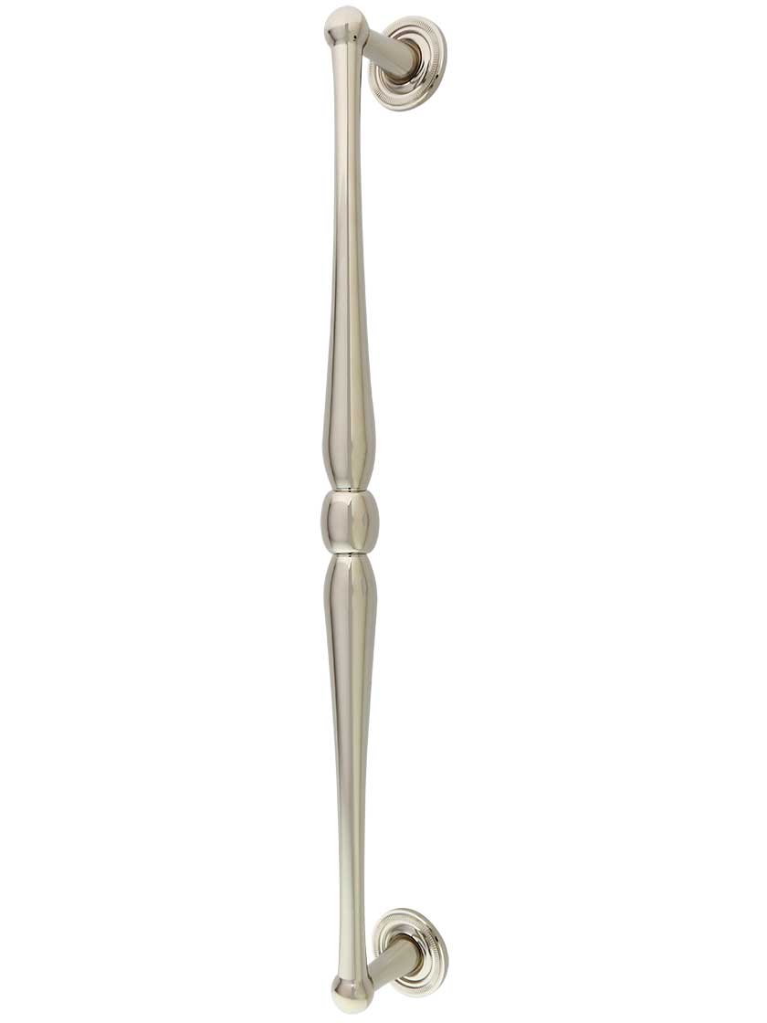 Atherton II Appliance Pull with Knurled Footplates - 15 inch Center-to-Center in Polished Nickel.